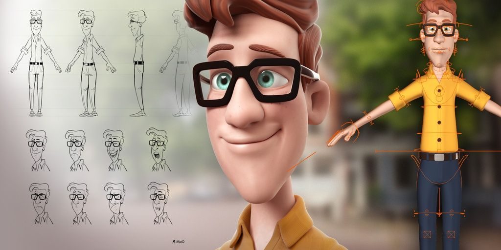 3d Animation Guy with Glasses | Beeanerd